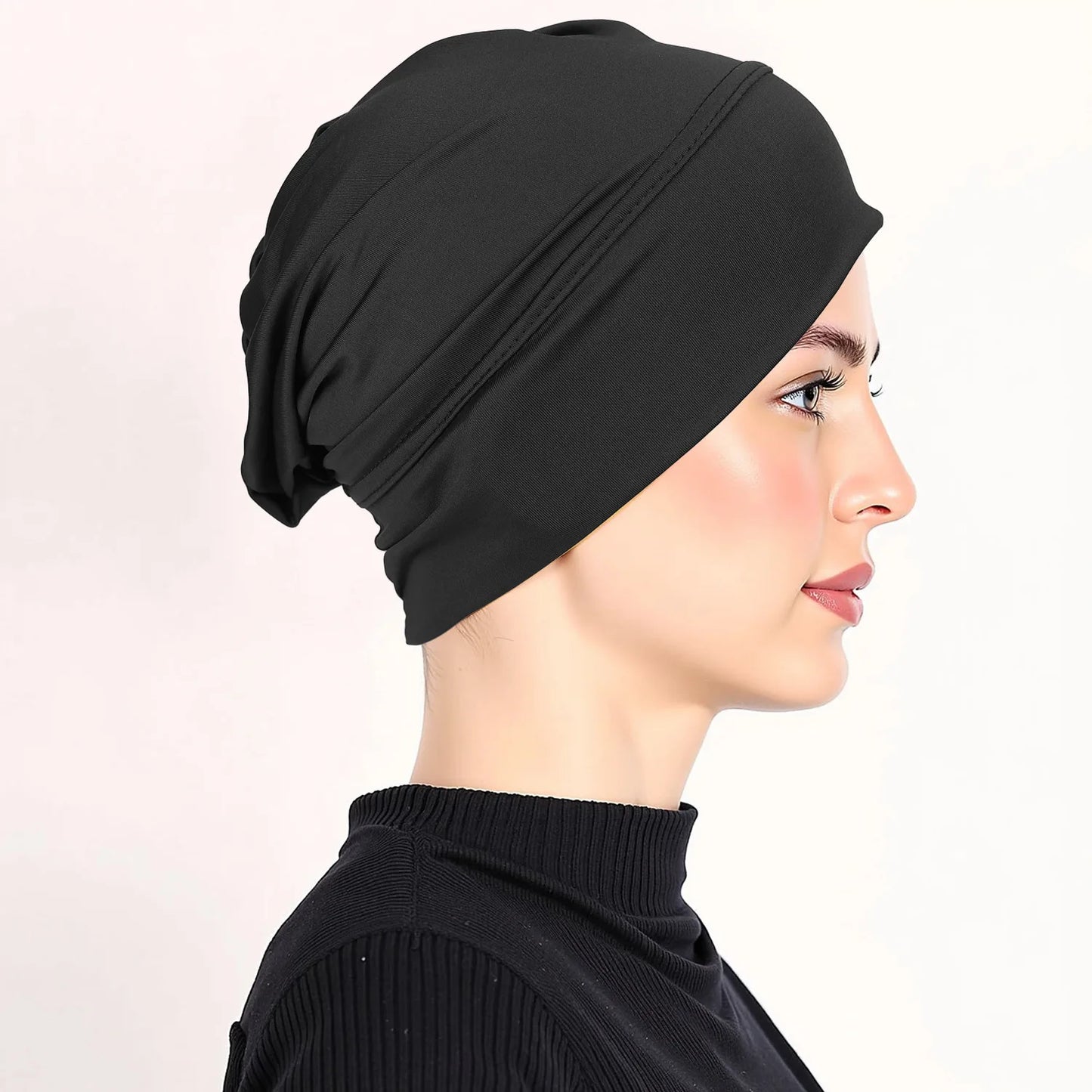 Soft Modal Inner Hijab Cap Muslim Stretch Turban Cap Islamic Underscarf Bonnet Hat Female Headband Tube Cap Turbante