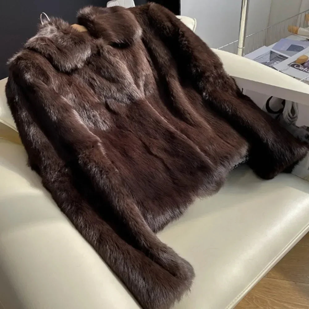 Natural Rabbit Fur Coat Women New Autumn Winter Female Real Fur 2025 Real Leather and Fur Women's Clothing Outerwear Lady Jacket