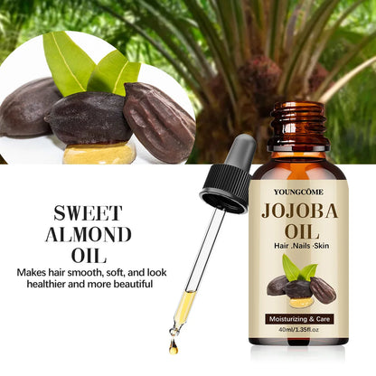 YOUNGCOME JOJOBA Oil Hair Care Essential Oil Anti-frizz Smooth Hair Oil Serum Anti Loss Scalp Massage Spa Treatments Hair Care