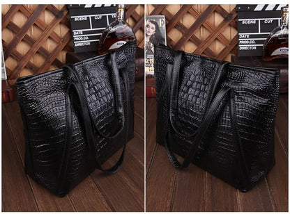 Crocodile Grain PU Leather Women Handbags Large Capacity Female Big Totes Woman Shoulder Bags Shopping Bag Bolsa Feminina