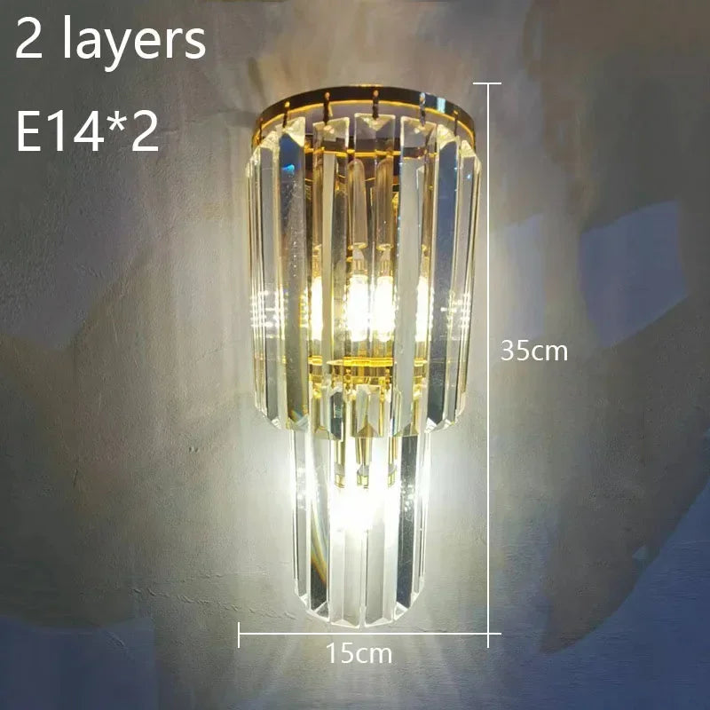 Luxury Hotel Lobby Large Big Crystal Wall Lamp for Club Hall Villa Living Room Bedroom Office Banquet Indoor Lighting Fixtures