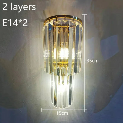 Luxury Hotel Lobby Large Big Crystal Wall Lamp for Club Hall Villa Living Room Bedroom Office Banquet Indoor Lighting Fixtures