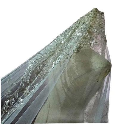 Luminous diamond sequins cathedral 3 meters wide veil bridal wedding accessories real with hair comb luxury veil custommade veil