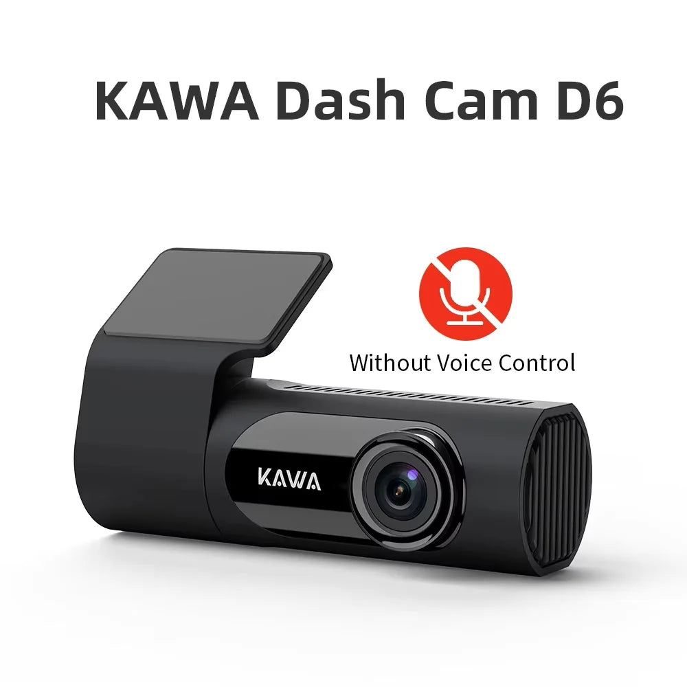 KAWA Dash Cam D6 1440P 2K Voice Control Dash Cam 360 Rotation 24-hour Parking Monitoring Supercapacitor Night Vision Car DVR WIFI High Temperature Resistance