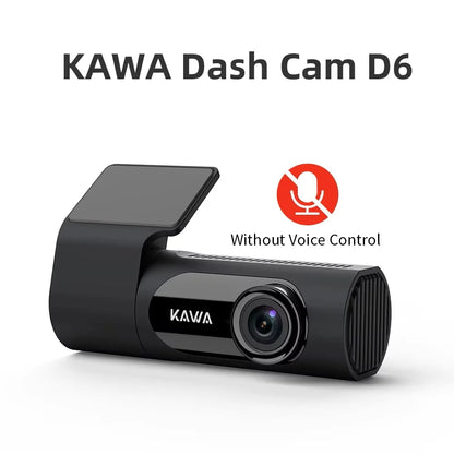 KAWA Dash Cam D6 1440P 2K Voice Control Dash Cam 360 Rotation 24-hour Parking Monitoring Supercapacitor Night Vision Car DVR WIFI High Temperature Resistance