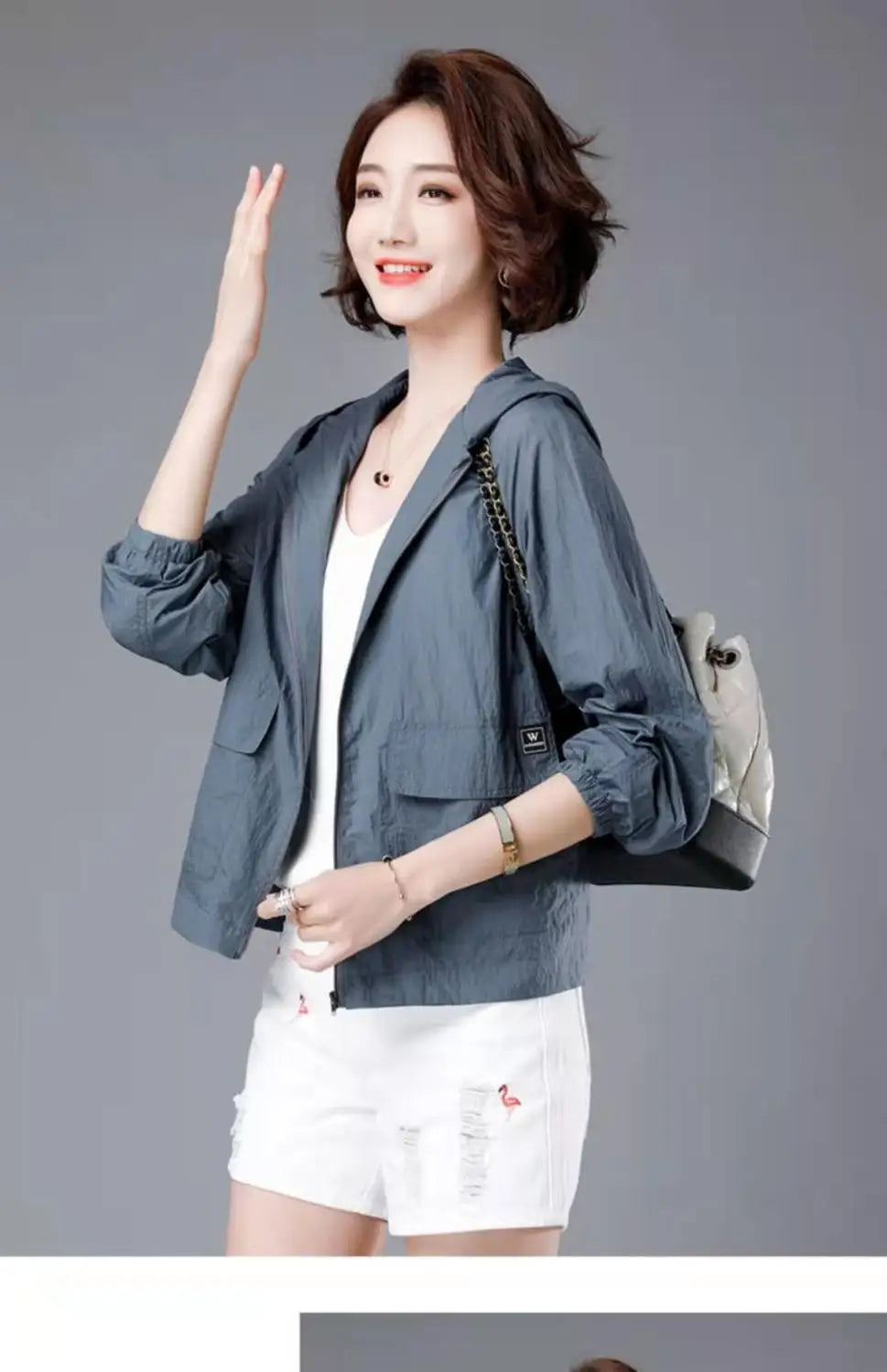 Women's Short Lightweight Loose Breathable Sun Protection Clothing Large Size Comfortable Trench Coat Summer Autumn Outerwear