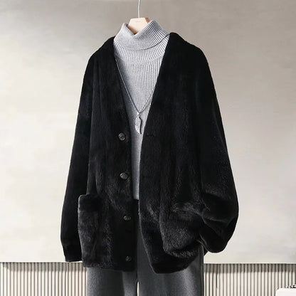 AYUSNUE Natural Whole Mink Fur Coat Men Clothing Fashion Winter Jacket Warm Real Fur Coats Male Long Sleeve زبر حقيقي للرجال