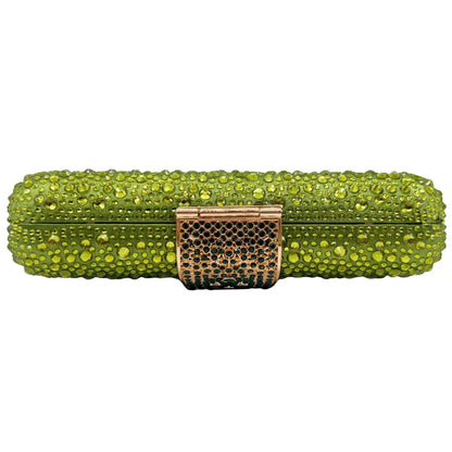 XIYUAN Women Green Crystal Evening Clutch Bag Glittering Purple Rhinestone Handbag Wedding Party Purse Full-diamond Bridal Bags