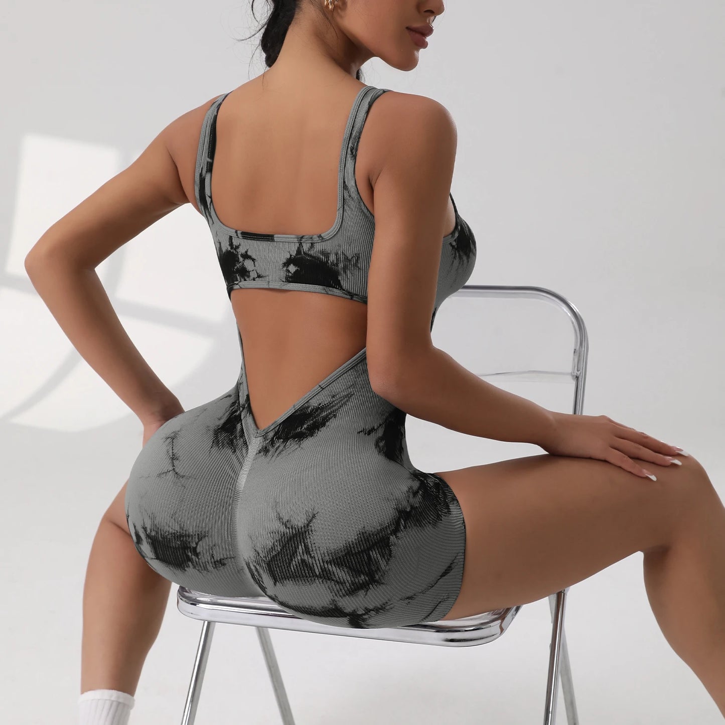Sexy With V-shaped Exposed Waist Women's Summer Jumpsuits Fitness Daily Wear Casual Yoga Workout Jumpsuits