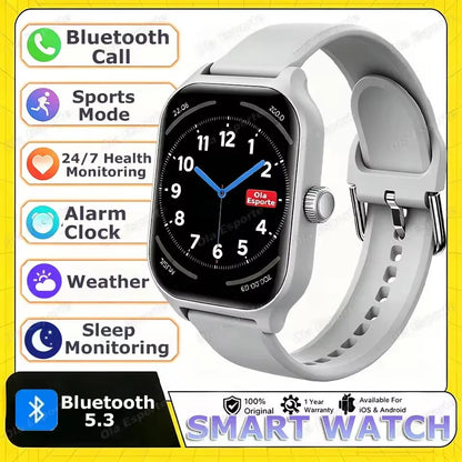 New Smart Watch Android IOS Phone 1.44 Inch Color Screen Bluetooth Call Blood Oxygen/Pressure Monitoring Smart Watch Women Men