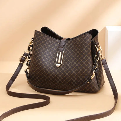 New Fashion Bucket Women Luxury Design Shoulder Bag Large Capacity Ladies PU Leather Crossbody Bag