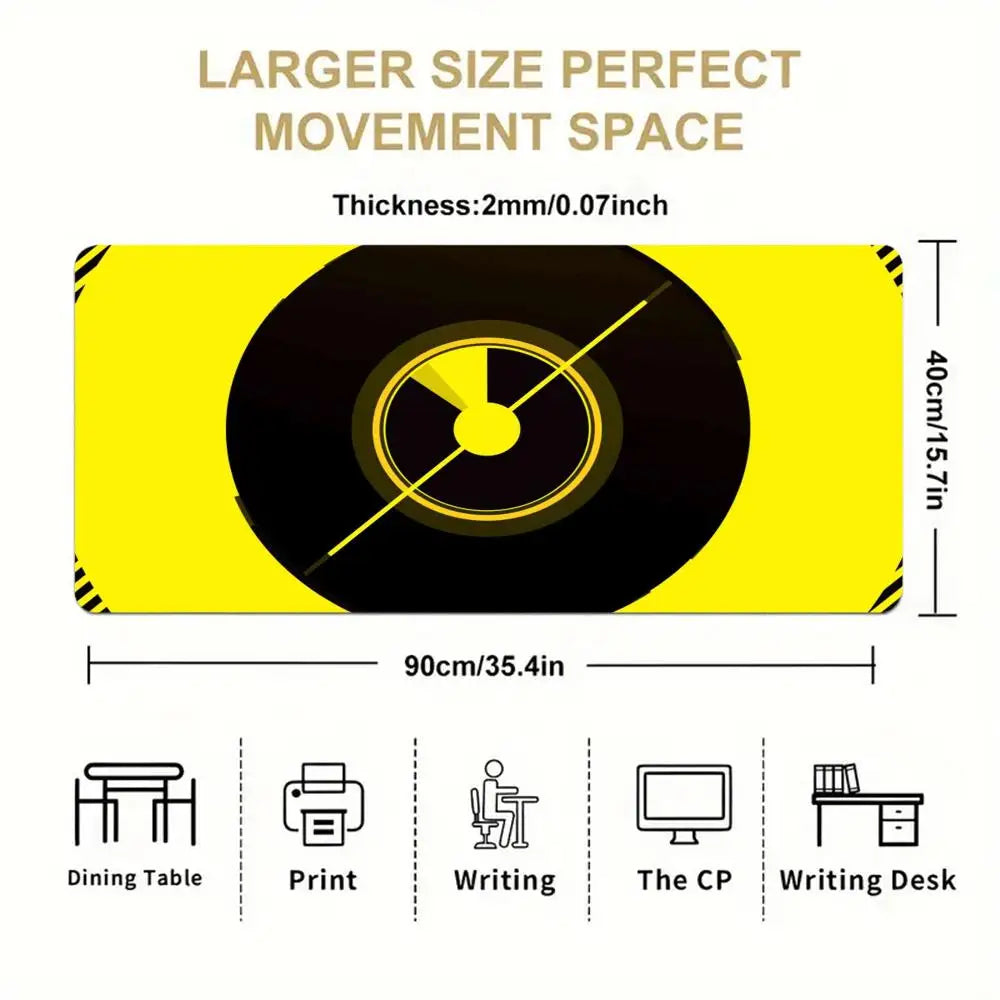 Large Size Mousepad Table Mat For Bedroom Learning Games Nostalgic Vinyl Cassette Themed For Laptop Office Desktop Mat