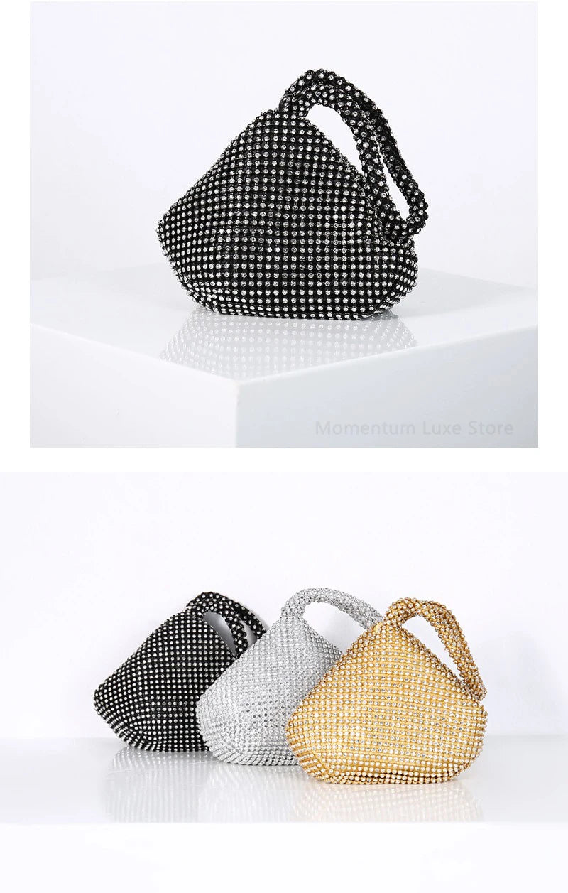 Luxury Designer Evening Bag Rhinestone Clutch Soft Ladies Small Handbag Fashion Wedding Party Gift Daily Use Purse for Women