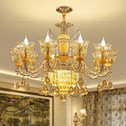 Postmodern Chandelier Living Room Lights European Dining Room Bedroom Home Master Luxury Atmospheric Lamps Villa Crystal Lamps