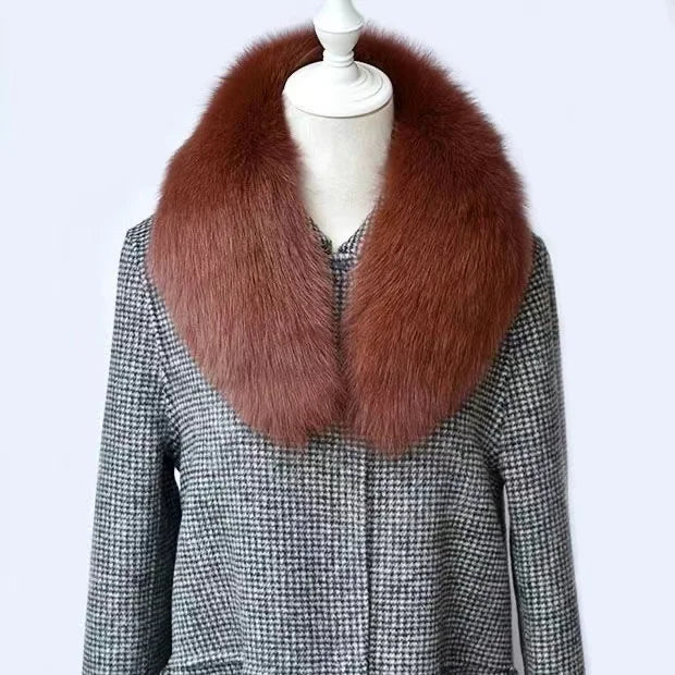 Winter Real Fox Fur Collar Woman Furry Natural Raccoon Fur Scarf Shawls Luxury Neck Warmer Wraps For Coat Fur Scarves Large Size