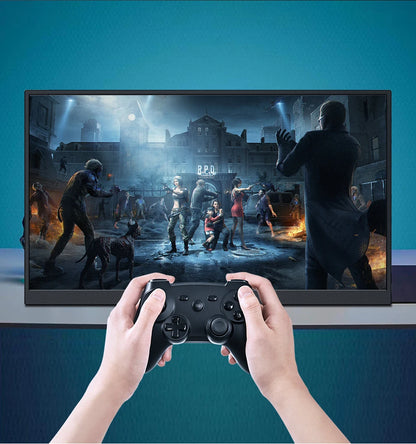 HGFRTEE 15.6 Inch Portable Monitor, FHD-IPS Laptop External Second Screen, Gaming Extended Display with Type-C HDMI
