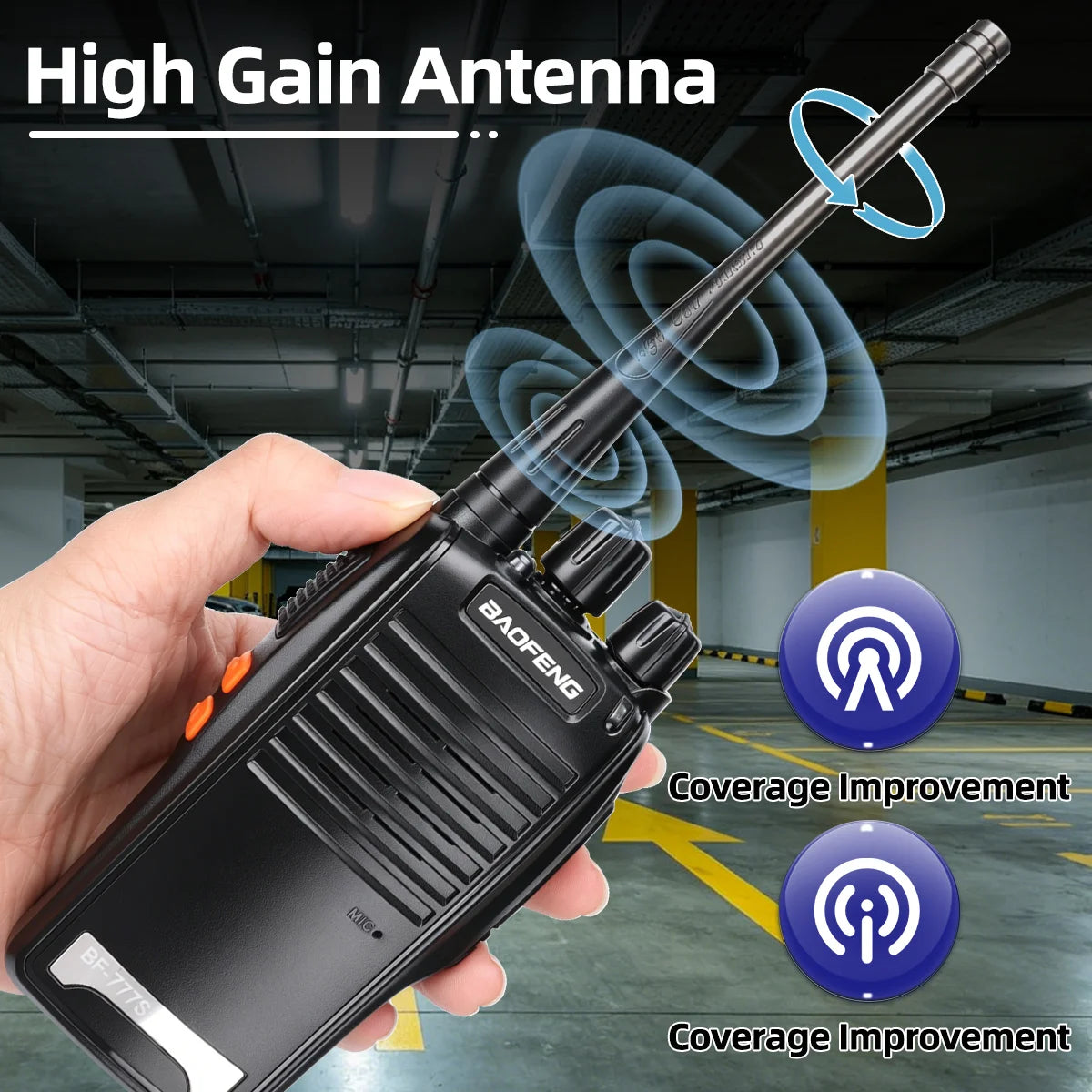 Baofeng BF-777S 5W UHF 400-470MHz Walkie Talkie 16CH 1500mAh Lithium Battery Long Range Two Way Radio for Construction Hotel