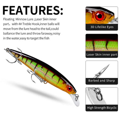 11CM Luya Bait Mino 13.4G 10-color bait fishing gear store DW1199