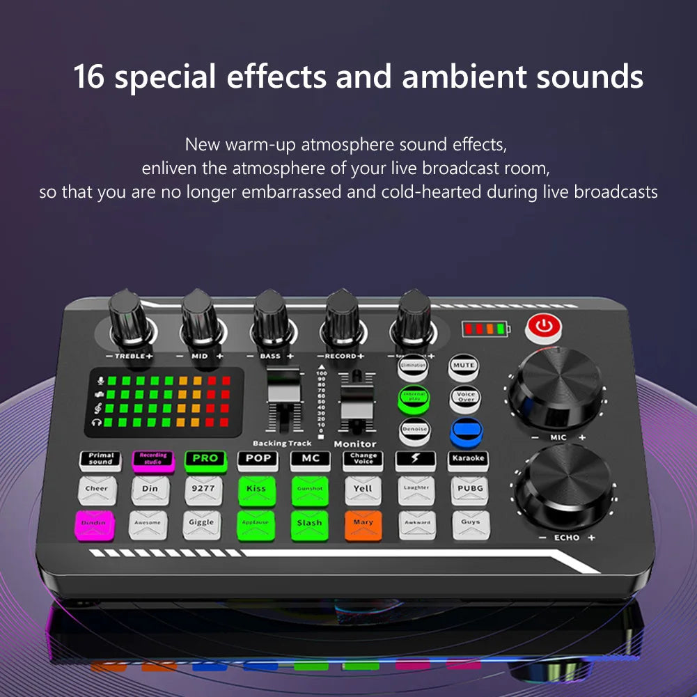 F998MAX English Podcast Equipment BM800 Condenser Microphone Set Live Broadcast Computer Live Voice Mixer F998 DJ Sound Card