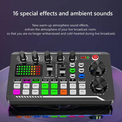 F998MAX English Podcast Equipment BM800 Condenser Microphone Set Live Broadcast Computer Live Voice Mixer F998 DJ Sound Card