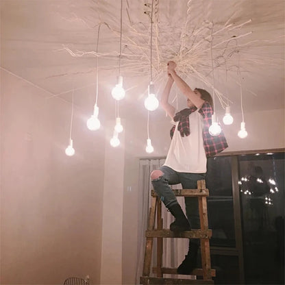 DIY Spider Lights Vintage Chandelier Edison Industrial Hanging Lamp Ceiling Multiple Pendant Light Kitchen Farmhouse Living Room