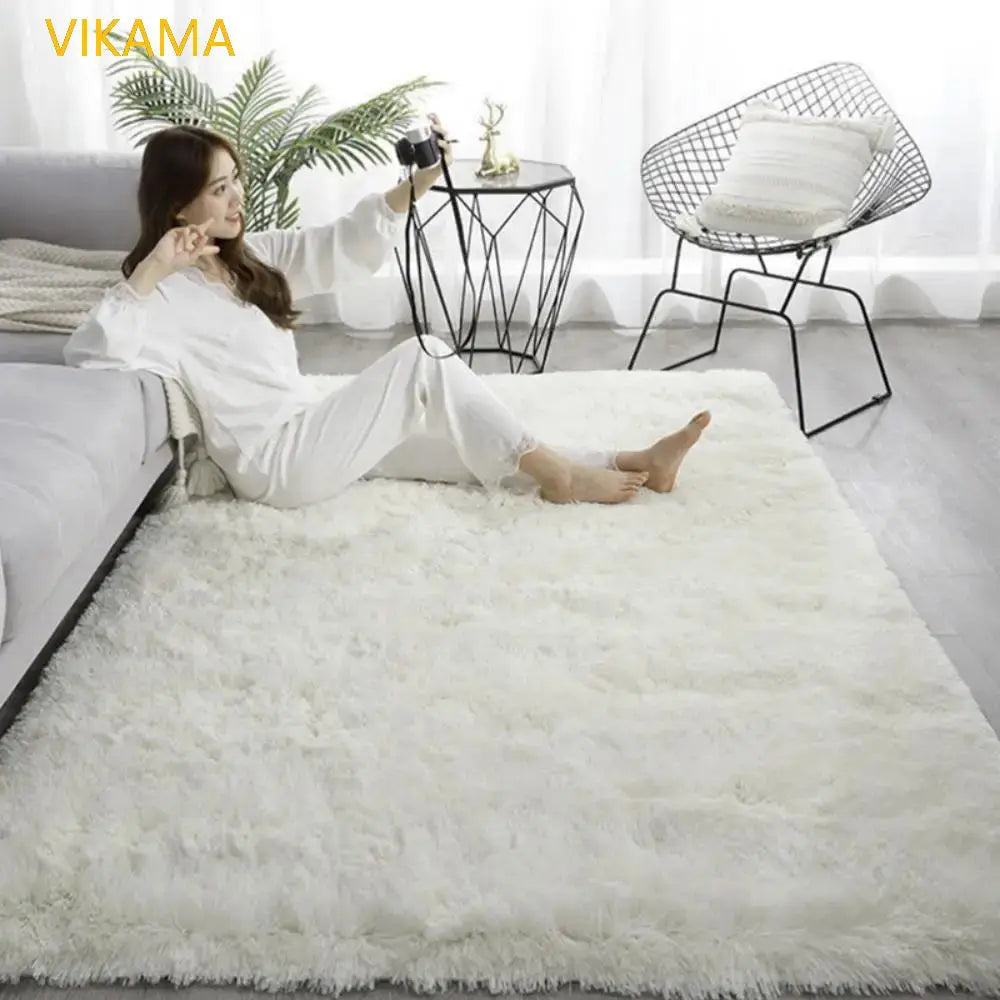 Gradient Silk Wool Bedside Rug Children's Room Living Room Bedroom Non-slip Machine Washable Not Easy to Lose Hair Carpet