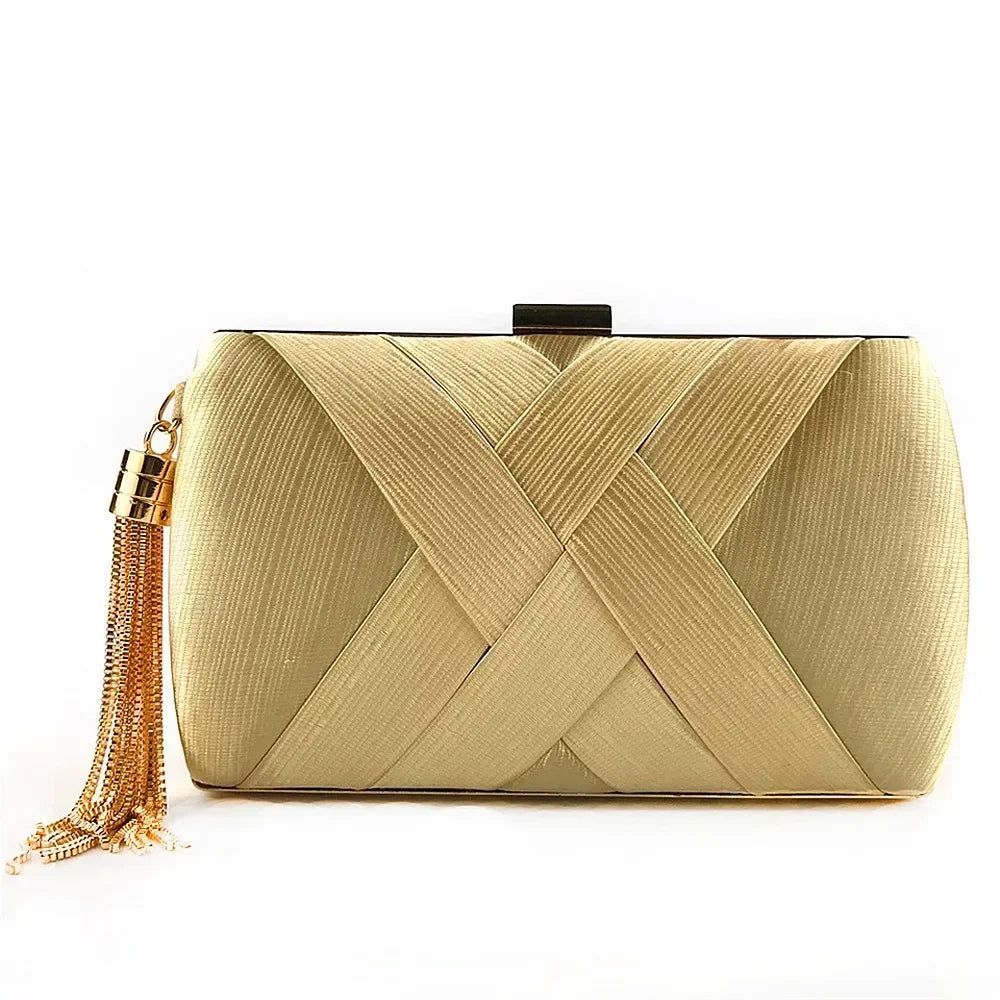 2024 New Fashion Women Evening Bags Tassel Ladies Clutch Purse Shoulder Chain Wedding Party Handbags Bags