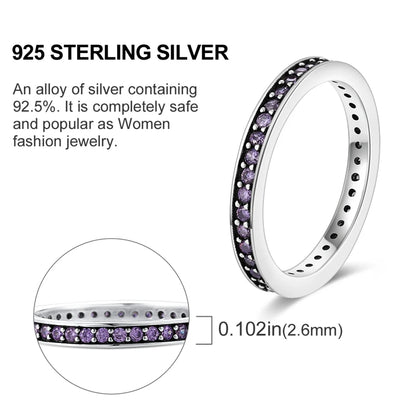 Original 925 Sterling Silver Ring Colorful Diamonds Cubic Zircon Finger Ring For Women Jewelry Wedding Engagement Birthday Gift