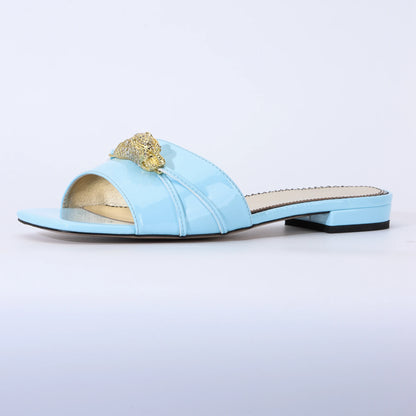 Designer Shoes for Women Jeweled Snake Flat Slides Sandals Summer 2024 Classic funny Slippers Women High Quality Luxury
