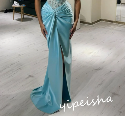Customized Classic Modern Style Formal Evening Strapless Mermaid Beadings Bespoke Occasion  Prom Dresses