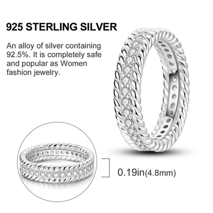 2026 New 925 Sterling Silver Rings Zircon Sparkling CZ Rings Rings For Women Original Wedding Fine Jewelry Accessories Gifts