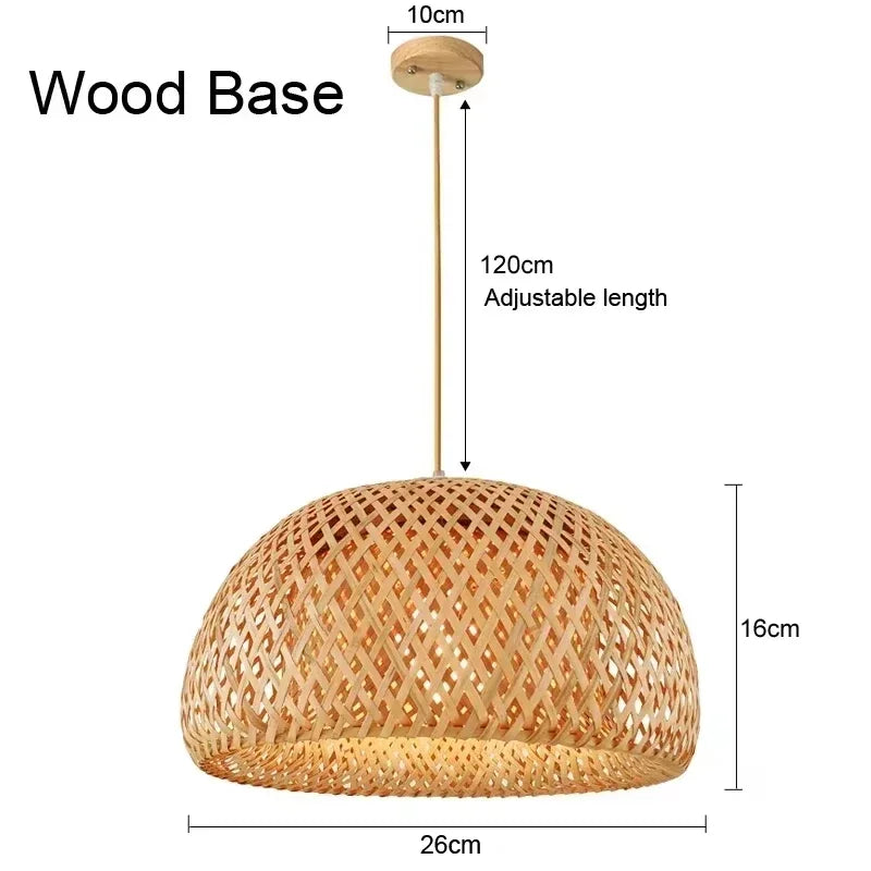 2025 Newest Bamboo Pendant Lamps Ceiling Lights Rattan Wicker Lustre Hand Knit Braiding Suspended Home Dining Braided Decor Hot