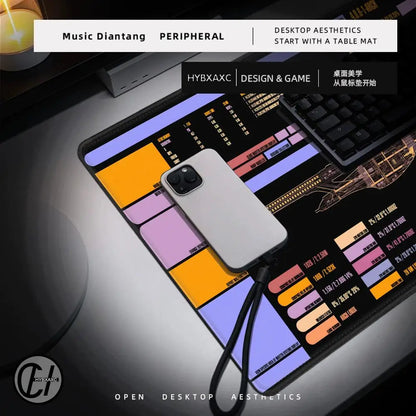 Starship Blueprint Pad Desk Pad HYBXAXC Gamer Computer Cabinet Star Trek Game Office Accessories Keyboard Anime Extended Large