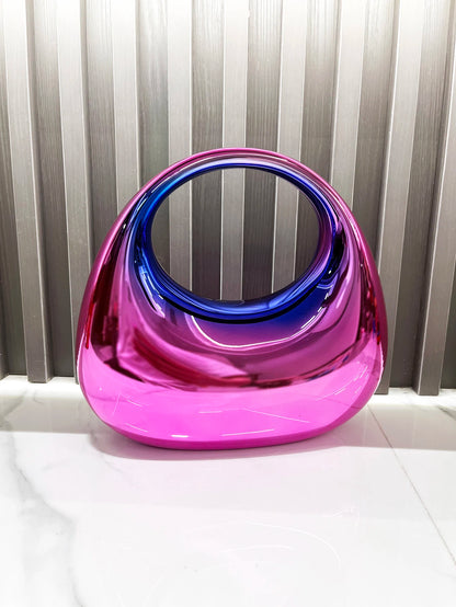 Golden Evening bag Purses and handbag luxury Designer shoulder bags moon bag Party Wedding Round Acrylic Shiny  Clutch purse