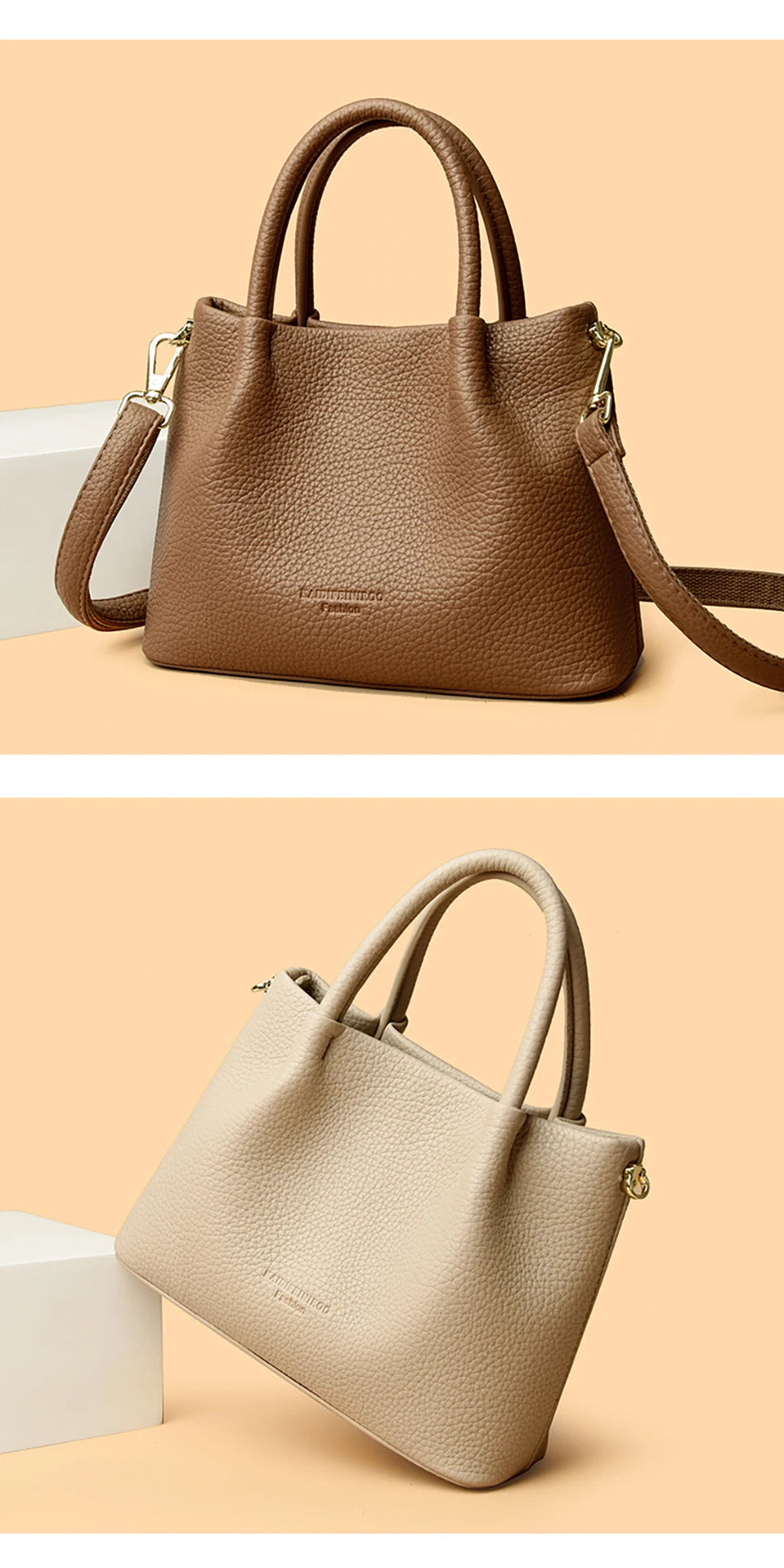 Women Soft Leather Top-Handle Bags Luxury Designer Handbag Solid Color Ladies Shoulder Crossbody Bag And Purse Commuting Sac