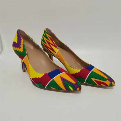 Fashion African Women Wedding Party Wax Shoes and Bag to Match Nigeria Ankara Style Print Shoes Bag Set F1110-1