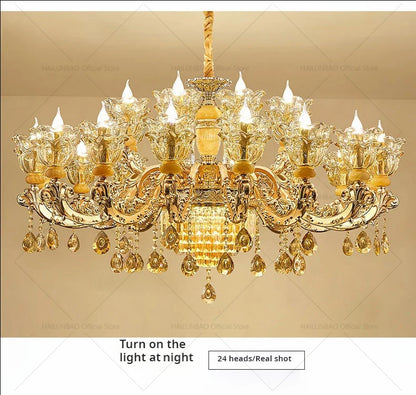 Postmodern Chandelier Living Room Lights European Dining Room Bedroom Home Master Luxury Atmospheric Lamps Villa Crystal Lamps