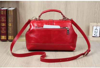 CONTACT'S Genuine Leather Sling Shoulder Bags for Women Luxury Designer Tote Bag Women‘s Bag Handbag Fashion Ladies’ Doctor Bag