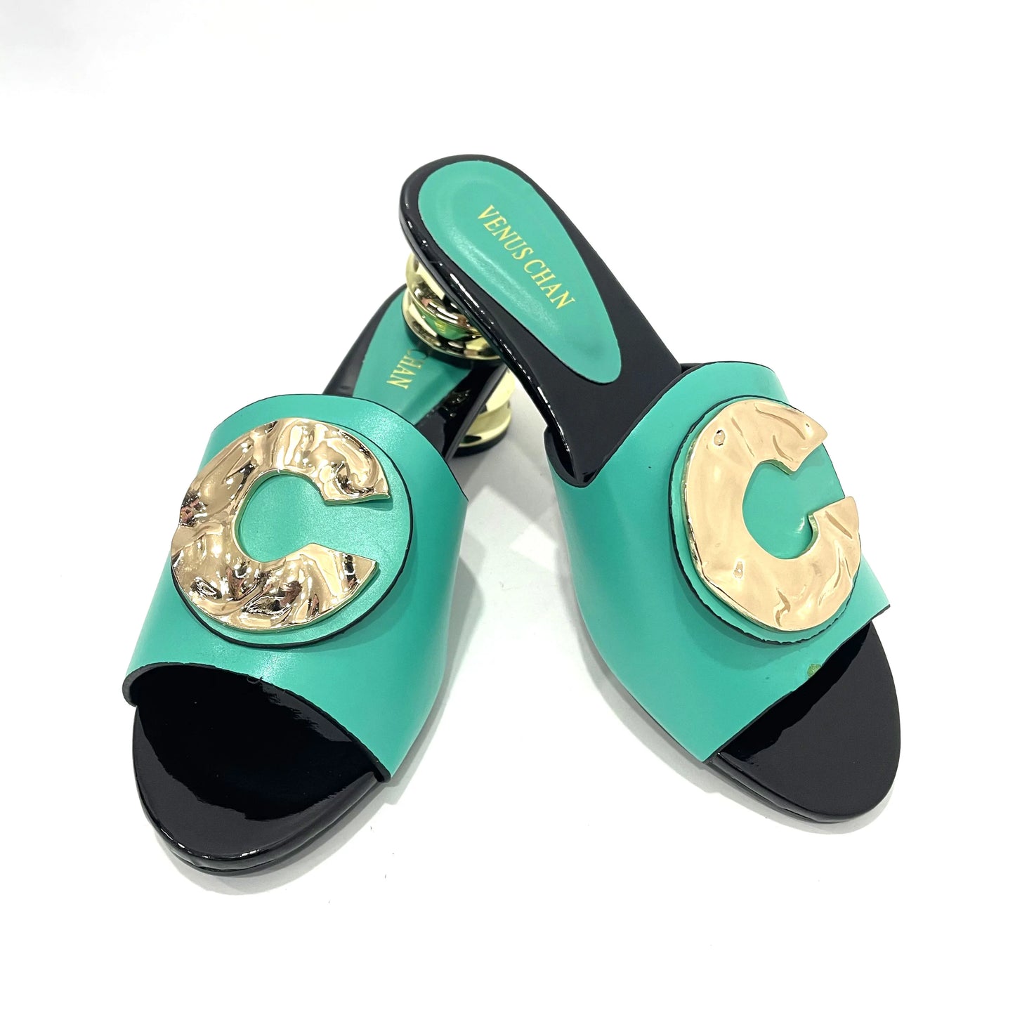 Blue Italian Women Wedding Pumps Decorated with Rhinestone Slip on Shoes for Women Nigerian Shoes Luxury Sandals Women