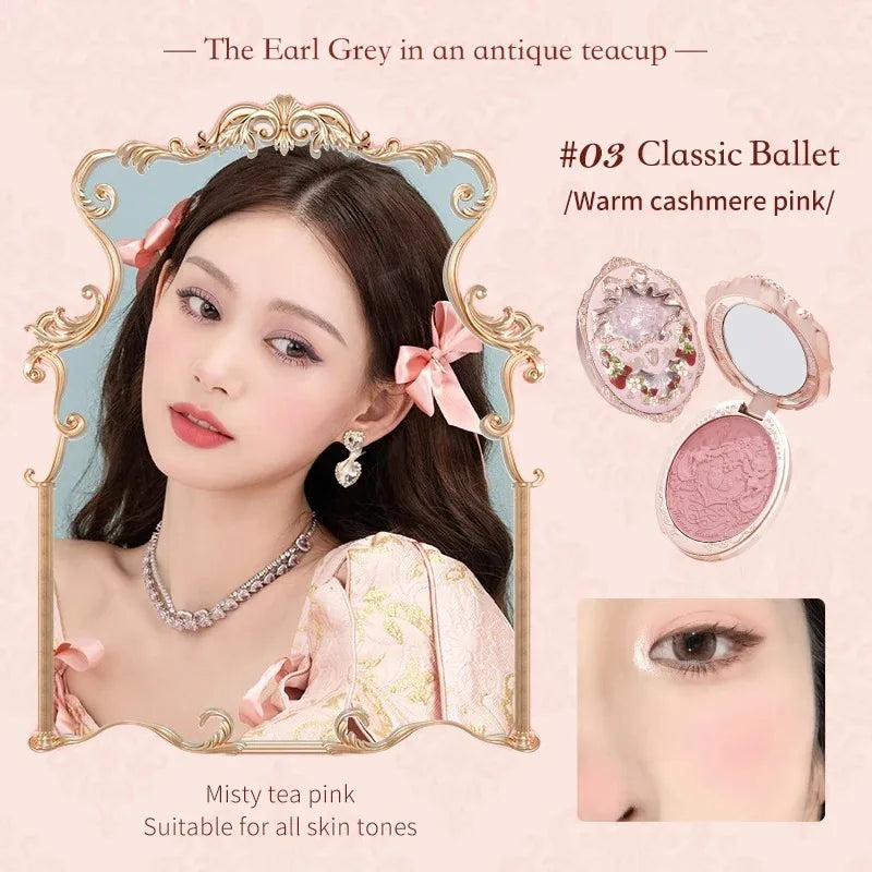 Flower Know Strawberry Rococo All-In One Gift Set Makeup Kit Full Professional Garden Mirror Blush Powder Lip Cream Flowerknows