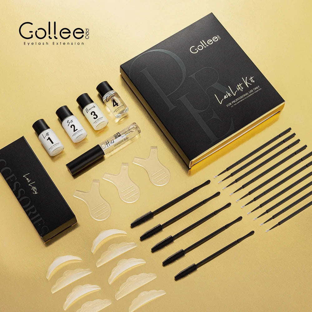 Gollee Lash and Brow Curling Perm Kit Natural Eyelash Lifting Perm Treatment Makeup Long Lasting 4-6 Weeks For Lash Curler Perm