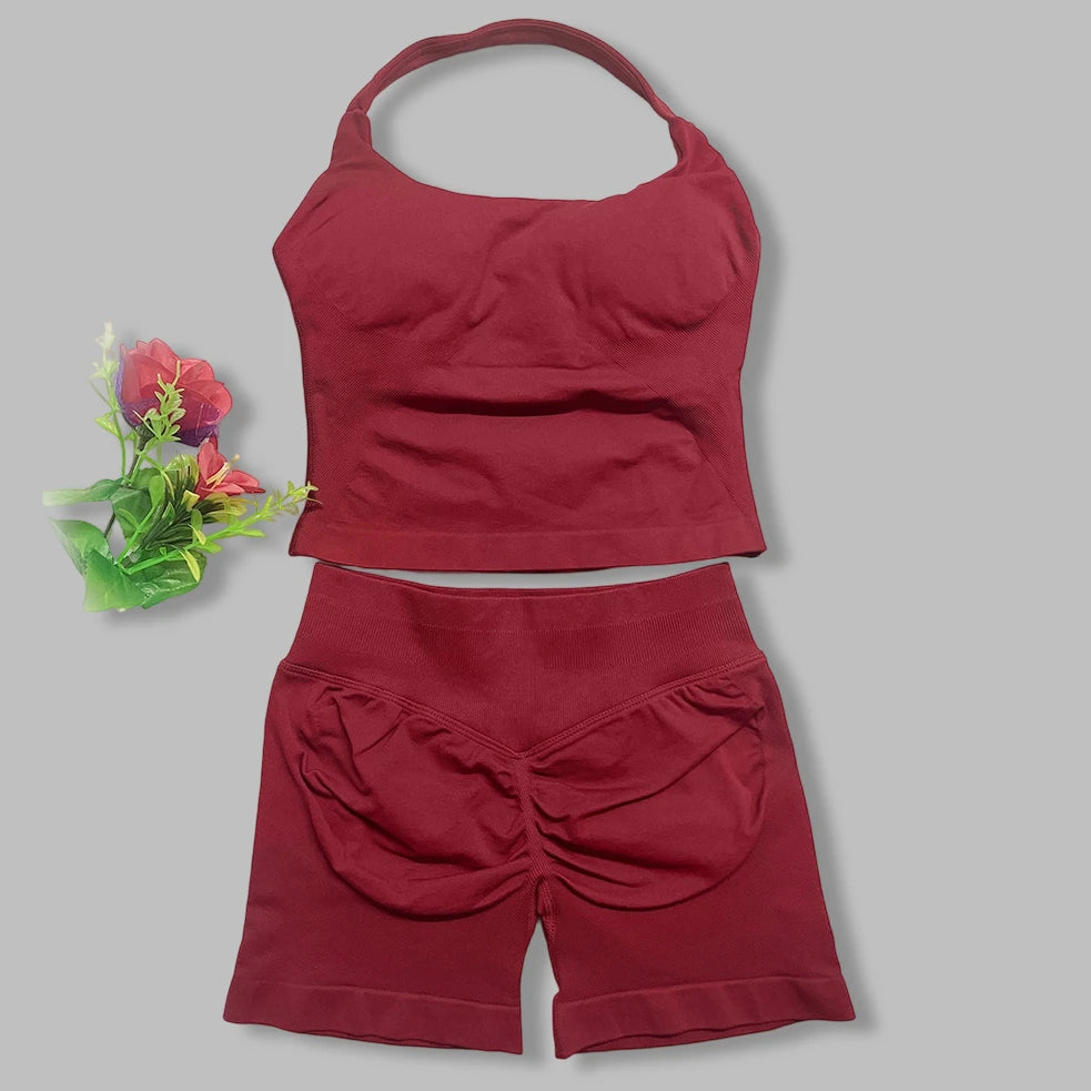 two pieces yoga outfits DF impact gym clothing fitness pants set DFNNYE woman Halter Top sports leggings Gym workout sets