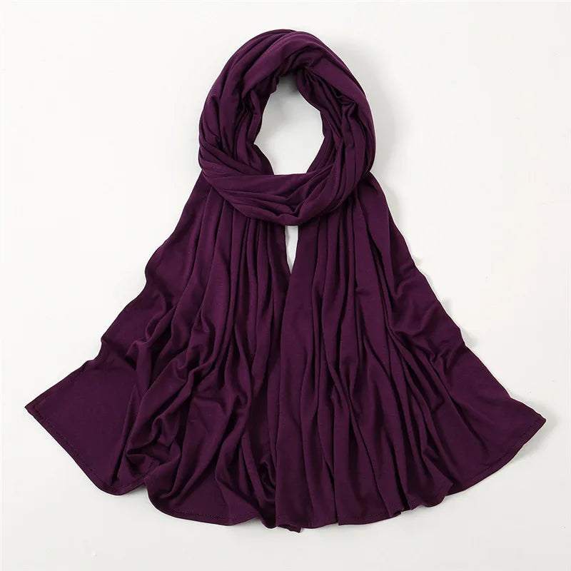 Classic Jersey Hijabs Scarf Plain Solid Color Scarves Style Head Wrap Headscarf for Women