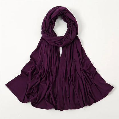 Classic Jersey Hijabs Scarf Plain Solid Color Scarves Style Head Wrap Headscarf for Women