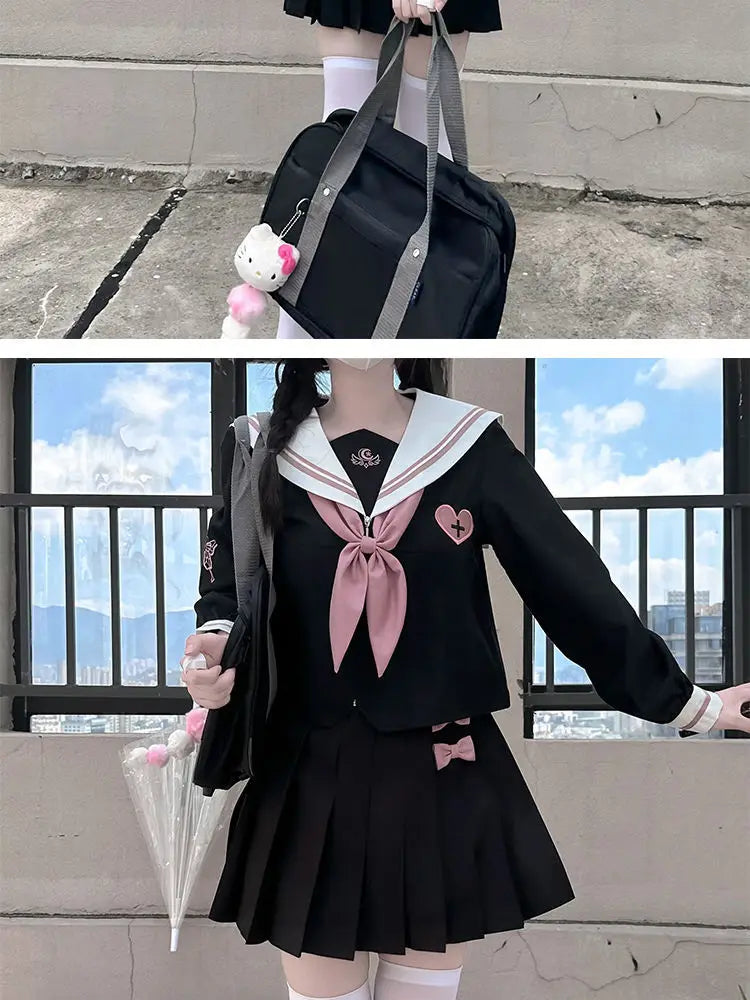 JK Korean uniform suit Japanese student pleated skirt college style school outfits women Sailor outfit cosplay uniform japanese