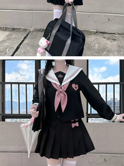 JK Korean uniform suit Japanese student pleated skirt college style school outfits women Sailor outfit cosplay uniform japanese