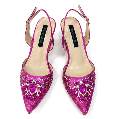 New Fashion Women's Summer Elegant High Heels Women's Sandals Luxury Wedding Italian Women's Party Shoes All Diamond