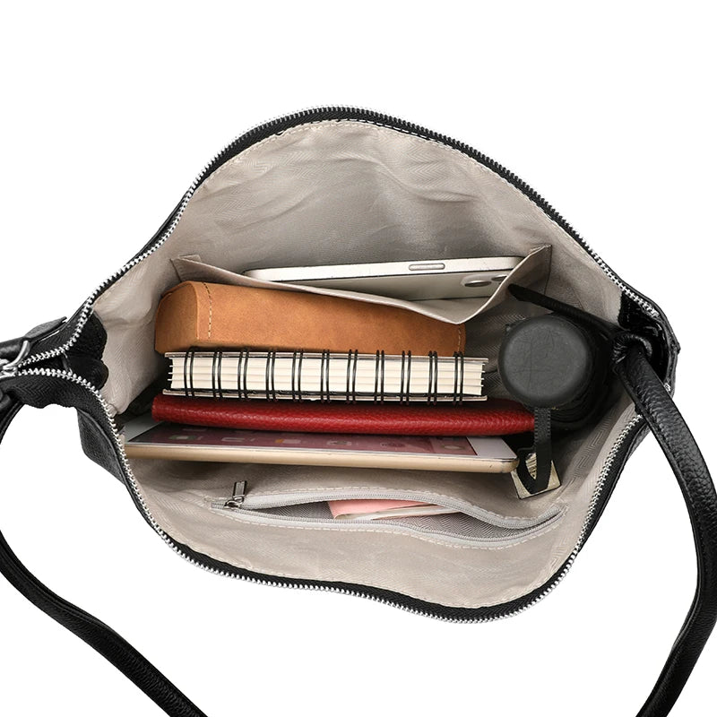 100% Genuine Leather Shoulder Crossbody Bag For Women Sac 2025 High Quality Cow Leather Ladies Handbag Luxury Female Tote Bags
