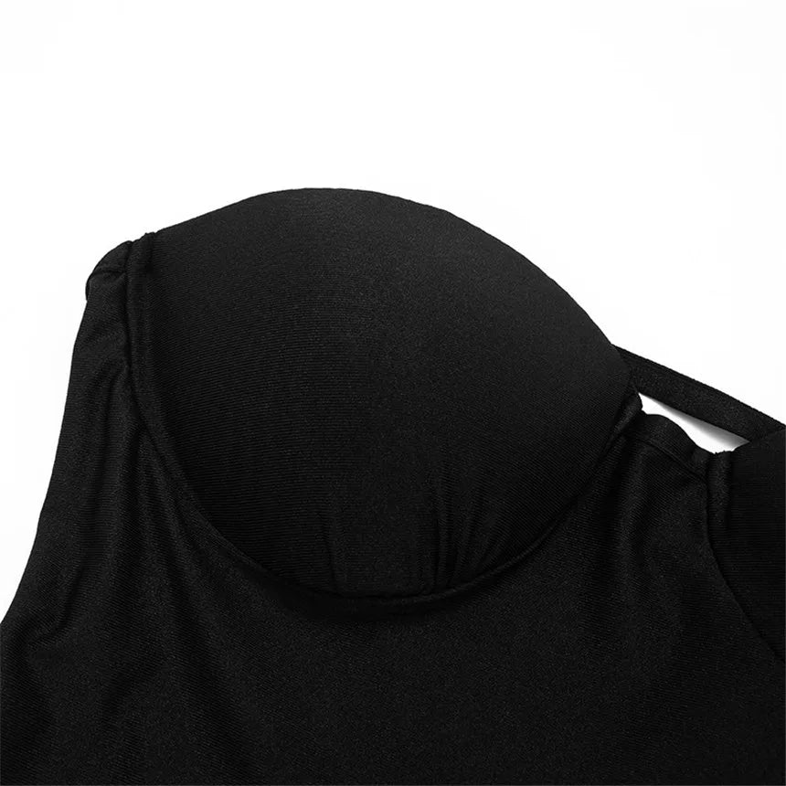 Fashion Backless Tight Jumpsuit Sexy Women Bare Shoulder Bodysuit Overalls Summer Midnight Party Clubwear Slim Rompers Shapewear