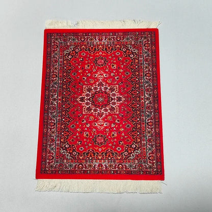Woven flower Persian carpet small coaster wholesale merchants cheap mouse pad desk mat retro style rubber non-slip computer mats